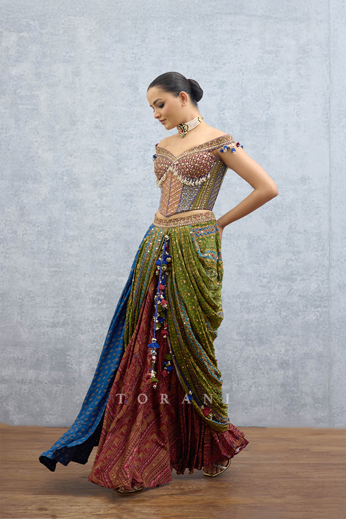 Tanjore Lakshmi Corset Skirt Set