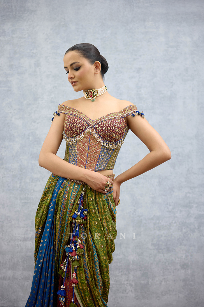 Tanjore Lakshmi Corset Skirt Set