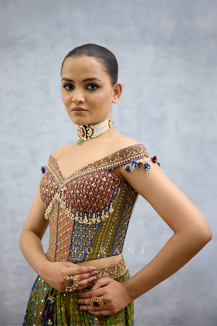 Tanjore Lakshmi Corset Skirt Set