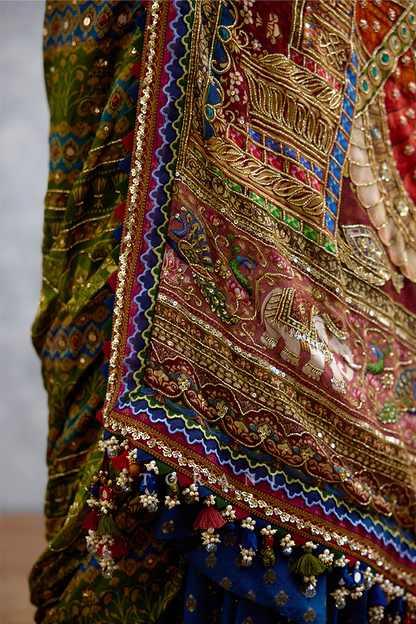 Tanjore Lakshmi Corset Skirt Set