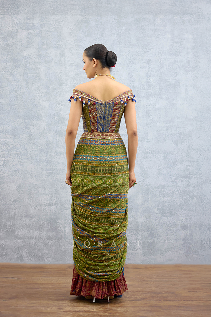 Tanjore Lakshmi Corset Skirt Set