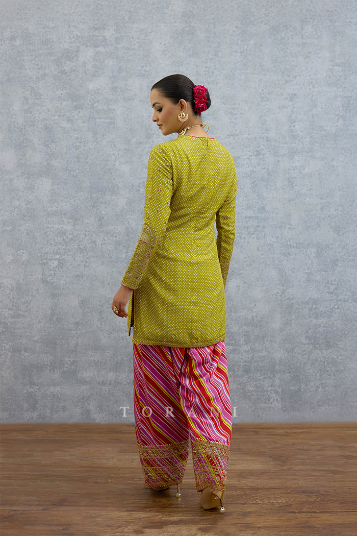 Lilau Mishal Satrangi Kurta Set