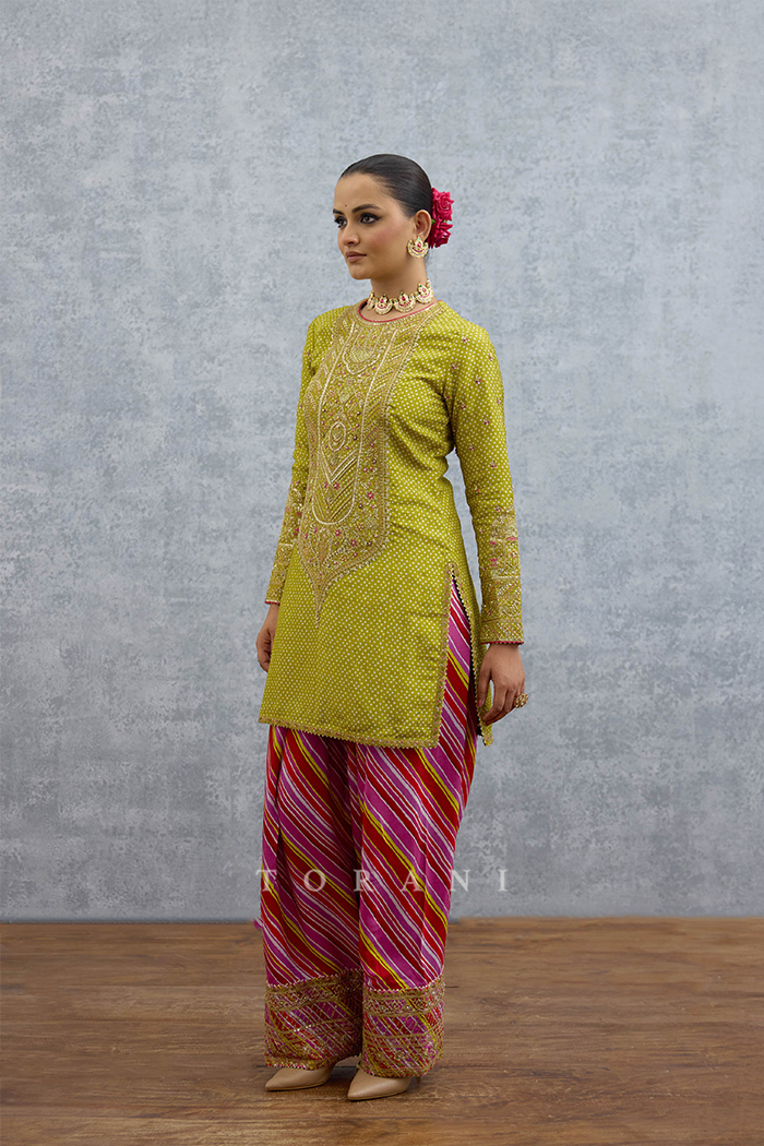 Lilau Mishal Satrangi Kurta Set