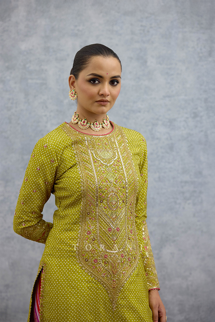 Lilau Mishal Satrangi Kurta Set