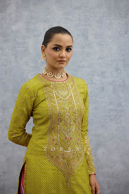 Lilau Mishal Satrangi Kurta Set