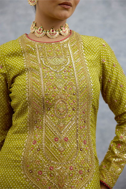 Lilau Mishal Satrangi Kurta Set