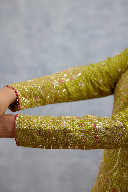 Lilau Mishal Satrangi Kurta Set