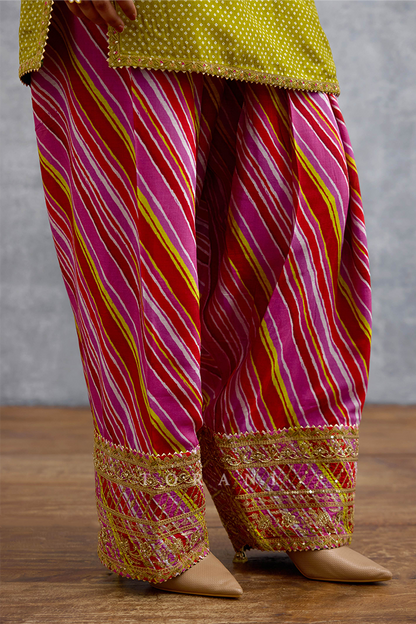 Lilau Mishal Satrangi Kurta Set