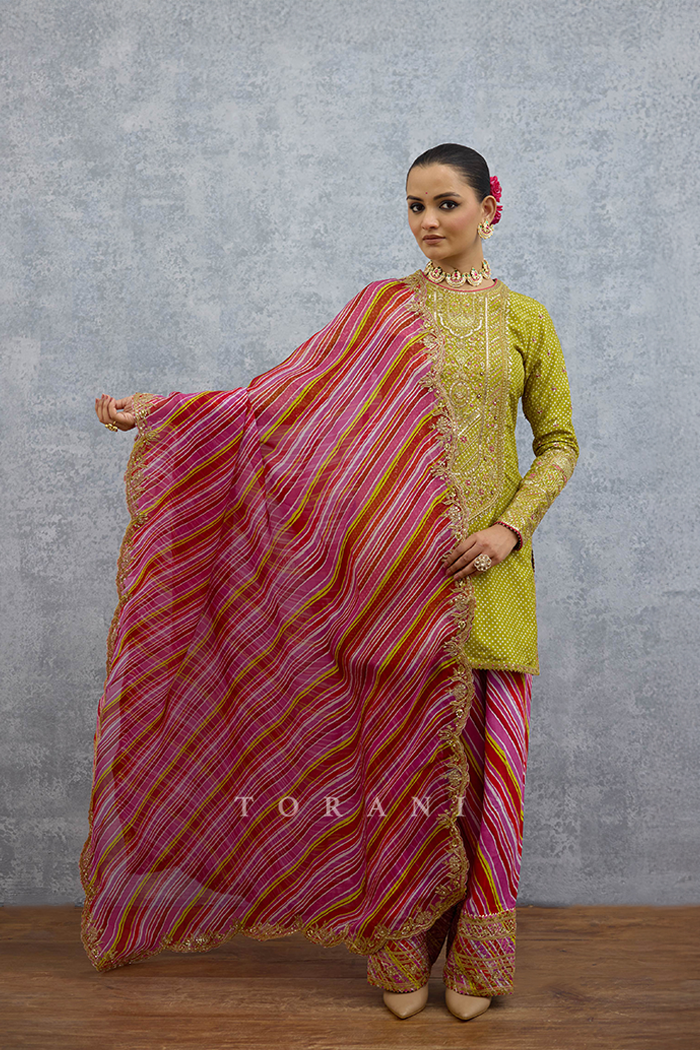 Lilau Mishal Satrangi Kurta Set