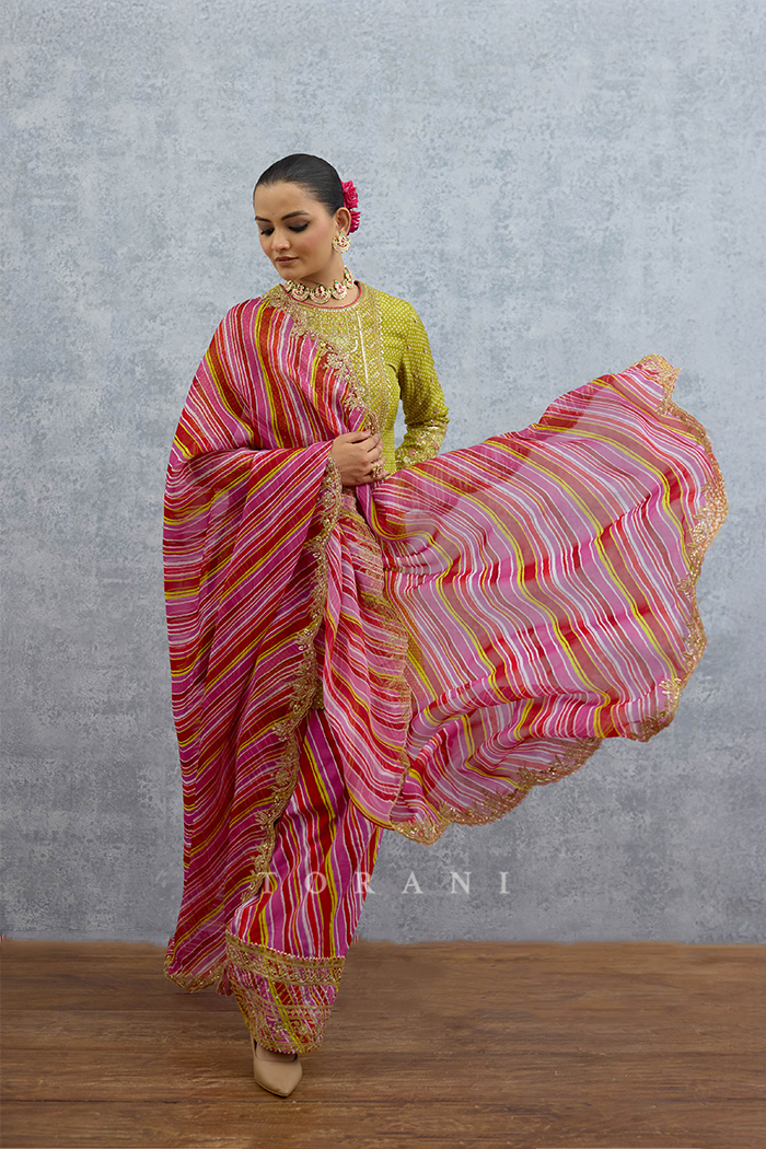 Lilau Mishal Satrangi Kurta Set