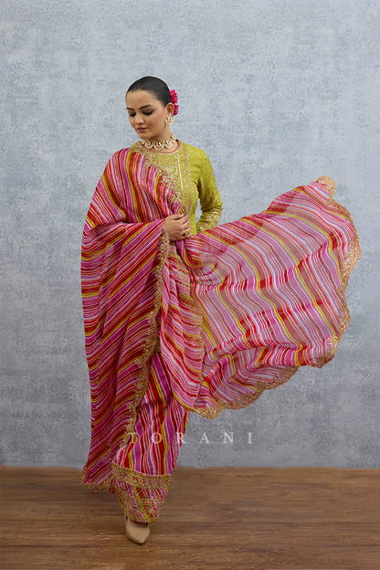 Lilau Mishal Satrangi Kurta Set