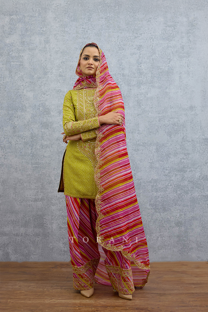 Lilau Mishal Satrangi Kurta Set