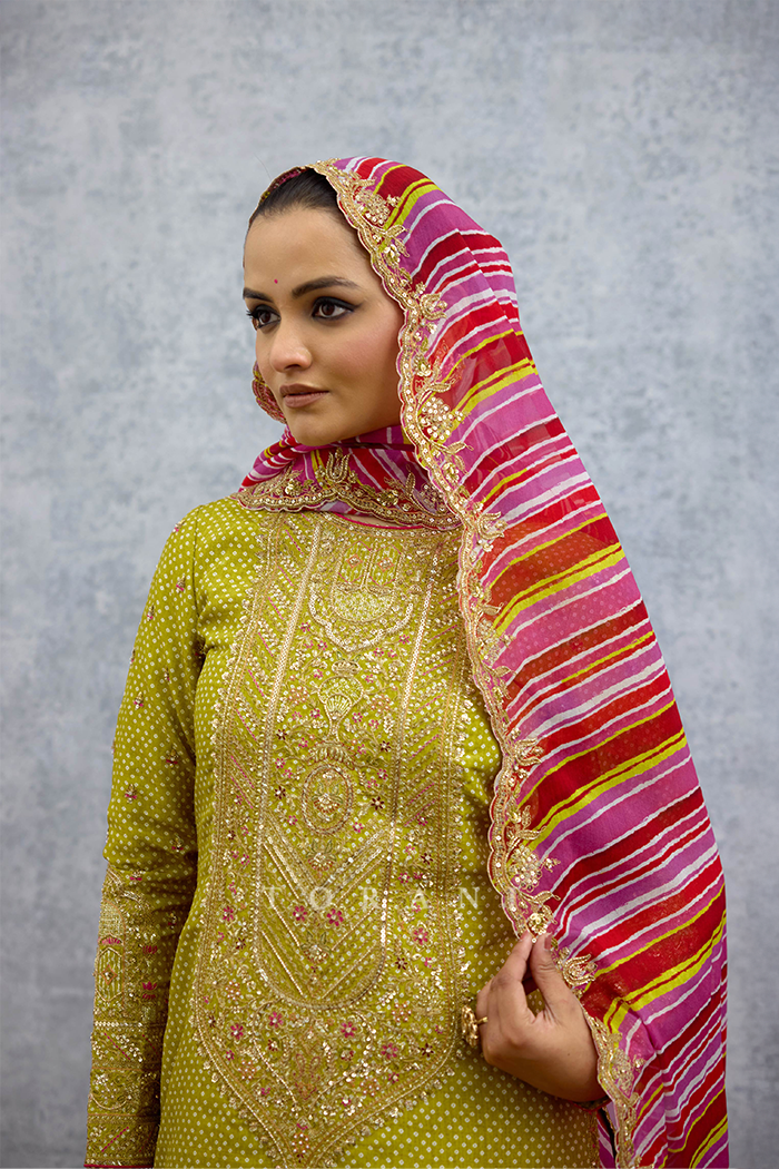 Lilau Mishal Satrangi Kurta Set