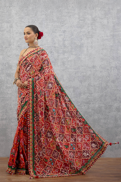 Raktangi Surkhi Saree