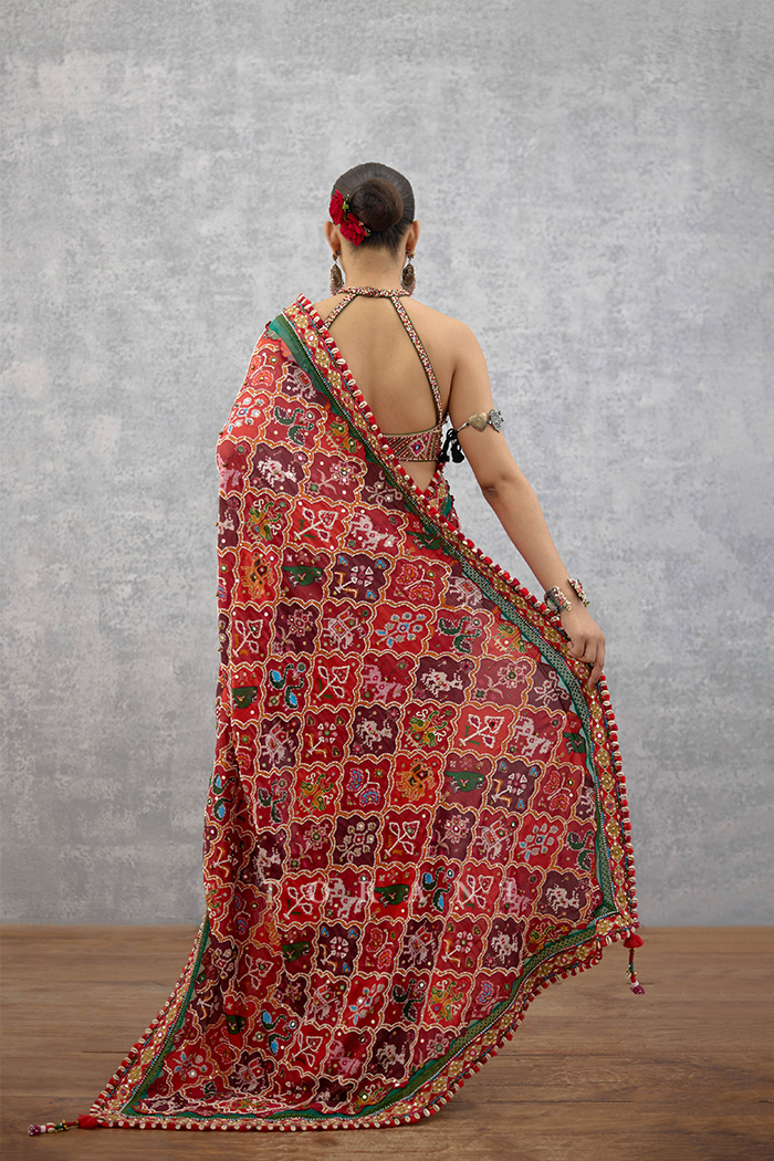 Raktangi Surkhi Saree