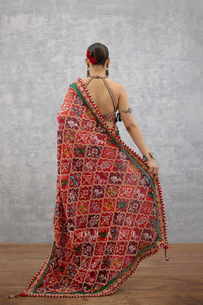 Raktangi Surkhi Saree