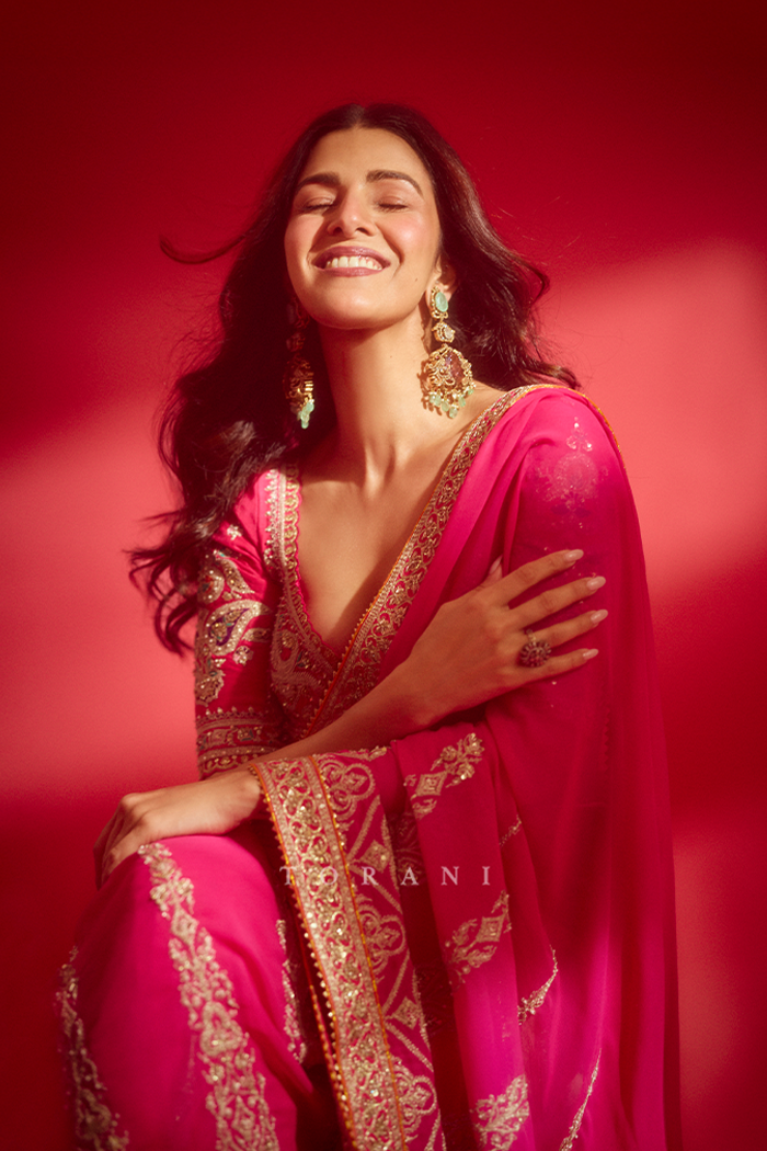 Nimrat Kaur in our Padma Chitra Shrimati Saree Set