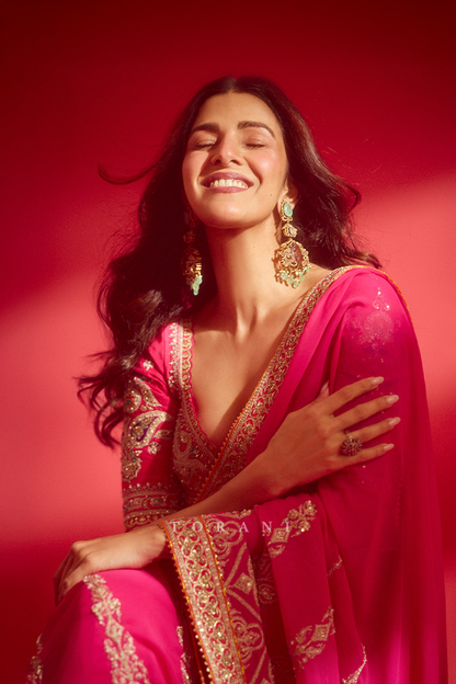 Nimrat Kaur in our Padma Chitra Shrimati Saree Set