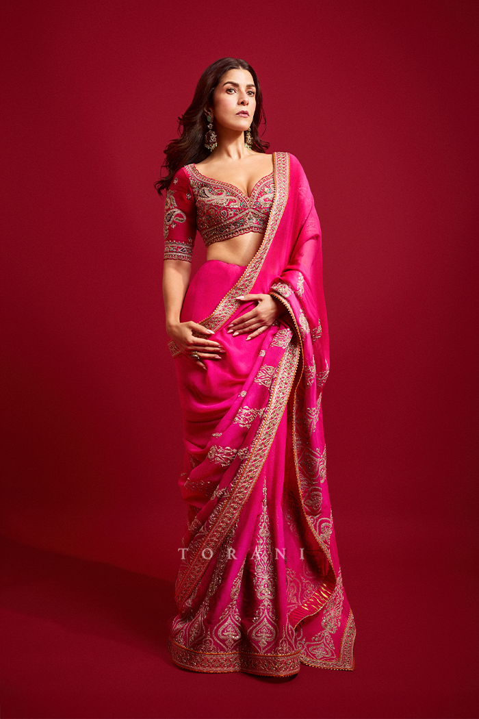 Nimrat Kaur in our Padma Chitra Shrimati Saree Set