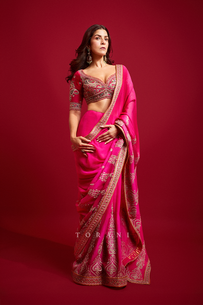 Nimrat Kaur in our Padma Chitra Shrimati Saree Set