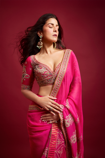 Nimrat Kaur in our Padma Chitra Shrimati Saree Set