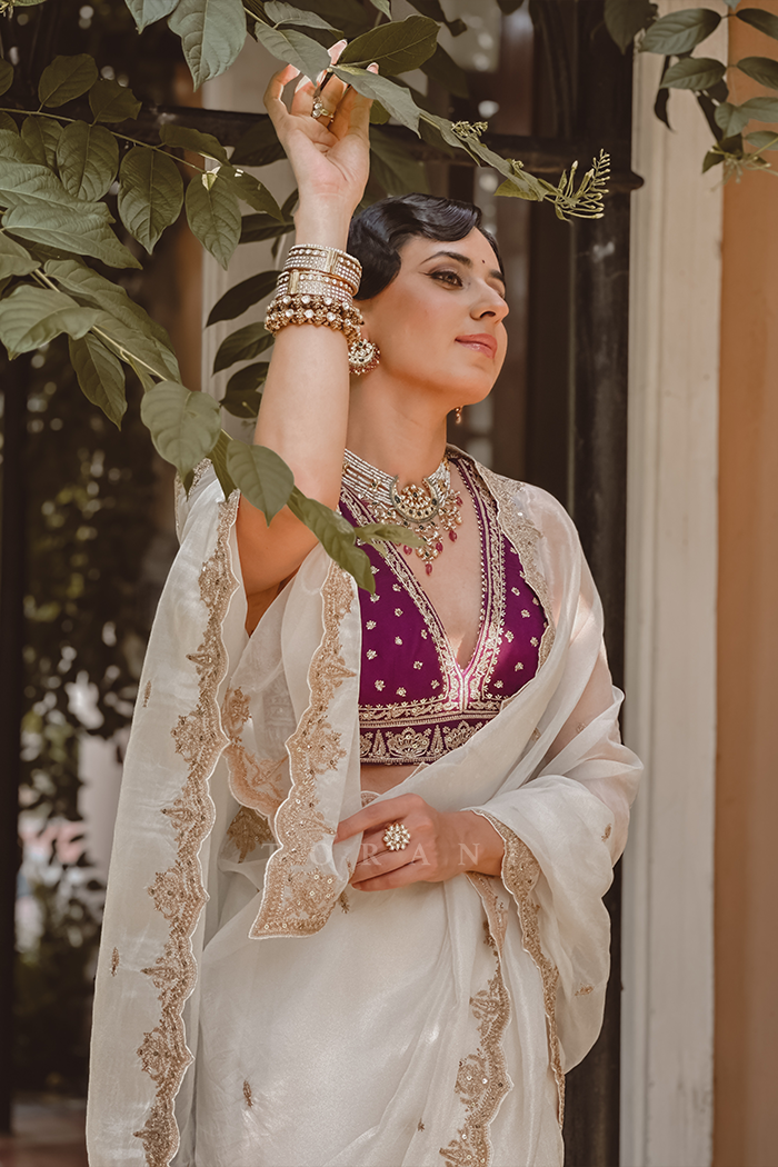 Sania Chadha in our Custom Nayantara Aarvi Saree Set