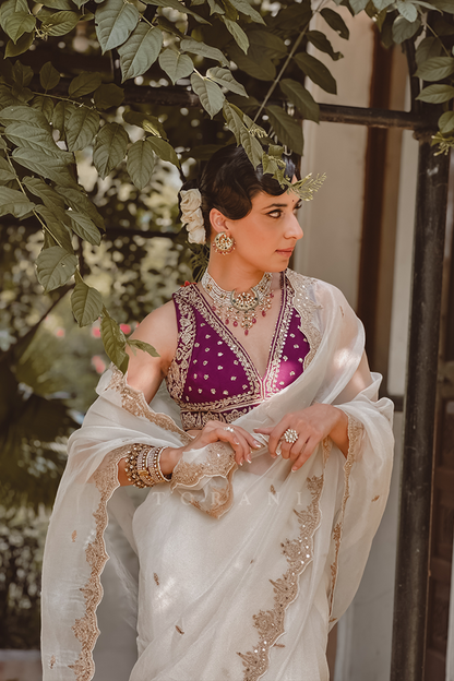 Sania Chadha in our Custom Nayantara Aarvi Saree Set