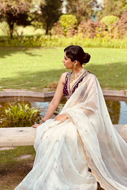 Sania Chadha in our Custom Nayantara Aarvi Saree Set