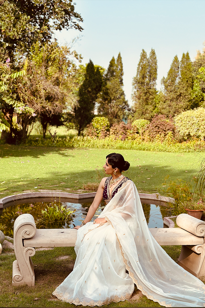 Sania Chadha in our Custom Nayantara Aarvi Saree Set