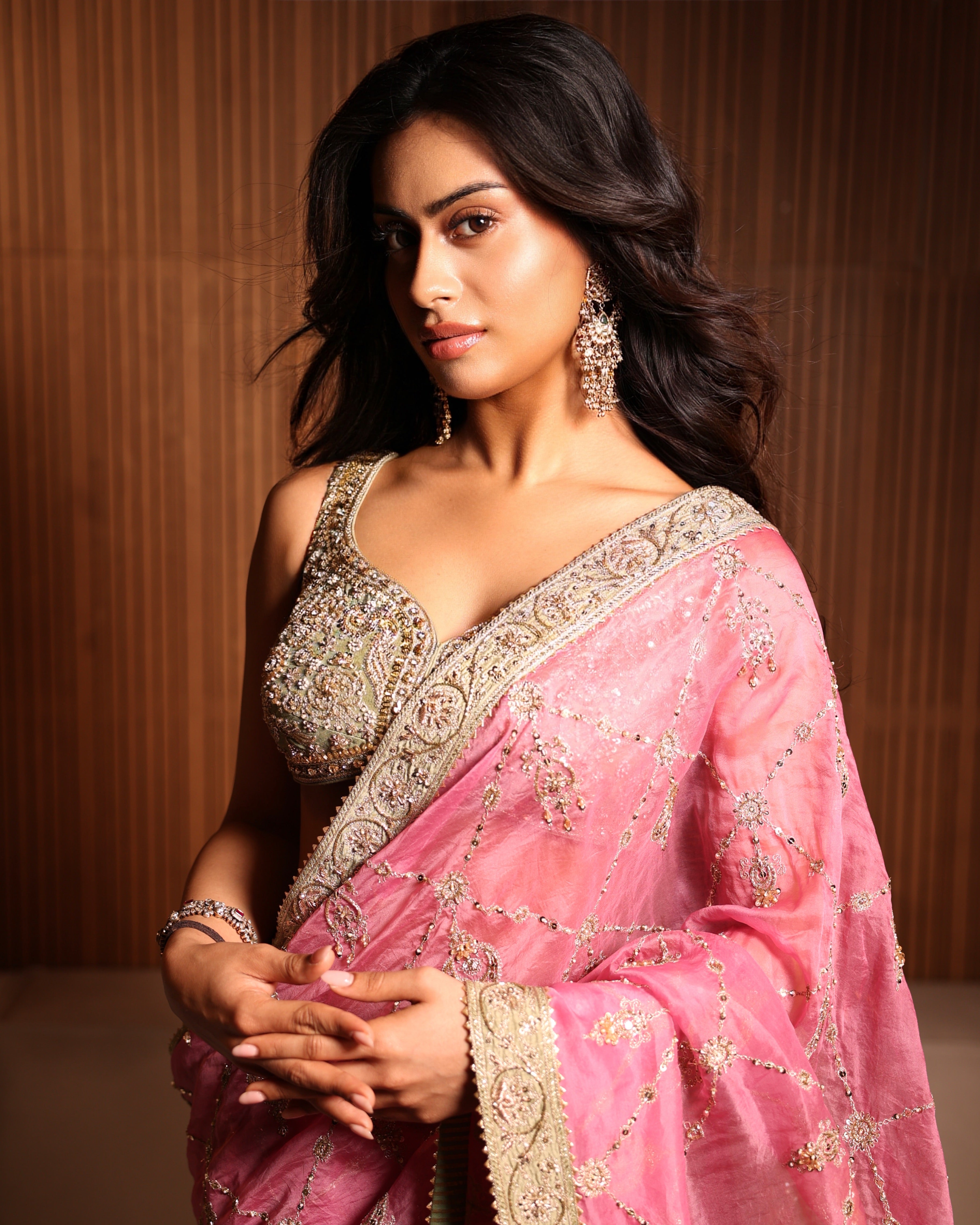 Nysa Devgan in our Sheesh Gul Malikaana Saree Set
