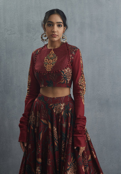 SALE - Sanobar Bindu Aari Waraq Lehenga Set