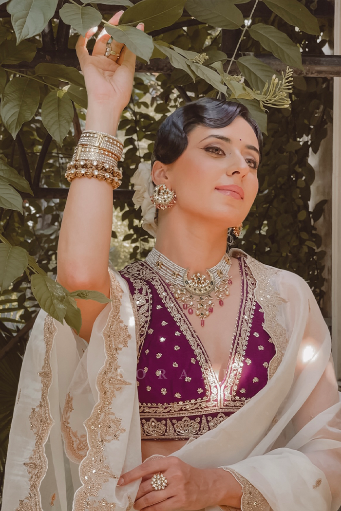 Sania Chadha in our Custom Nayantara Aarvi Saree Set