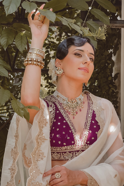 Sania Chadha in our Custom Nayantara Aarvi Saree Set