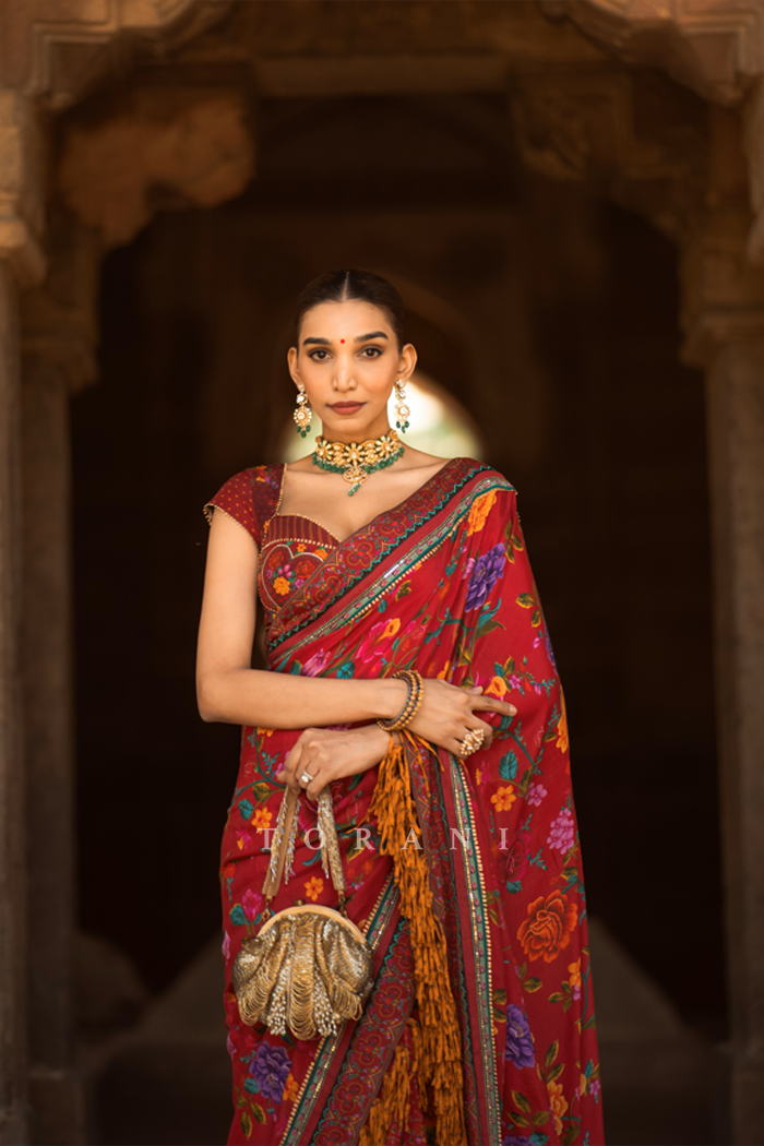 Juhi Godambe in our Dil Surkh Gazal Javeri Saree Set