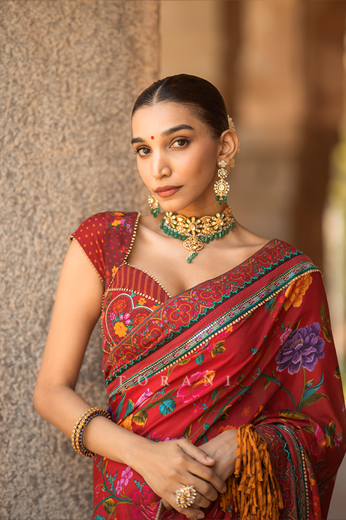 Juhi Godambe in our Dil Surkh Gazal Javeri Saree Set