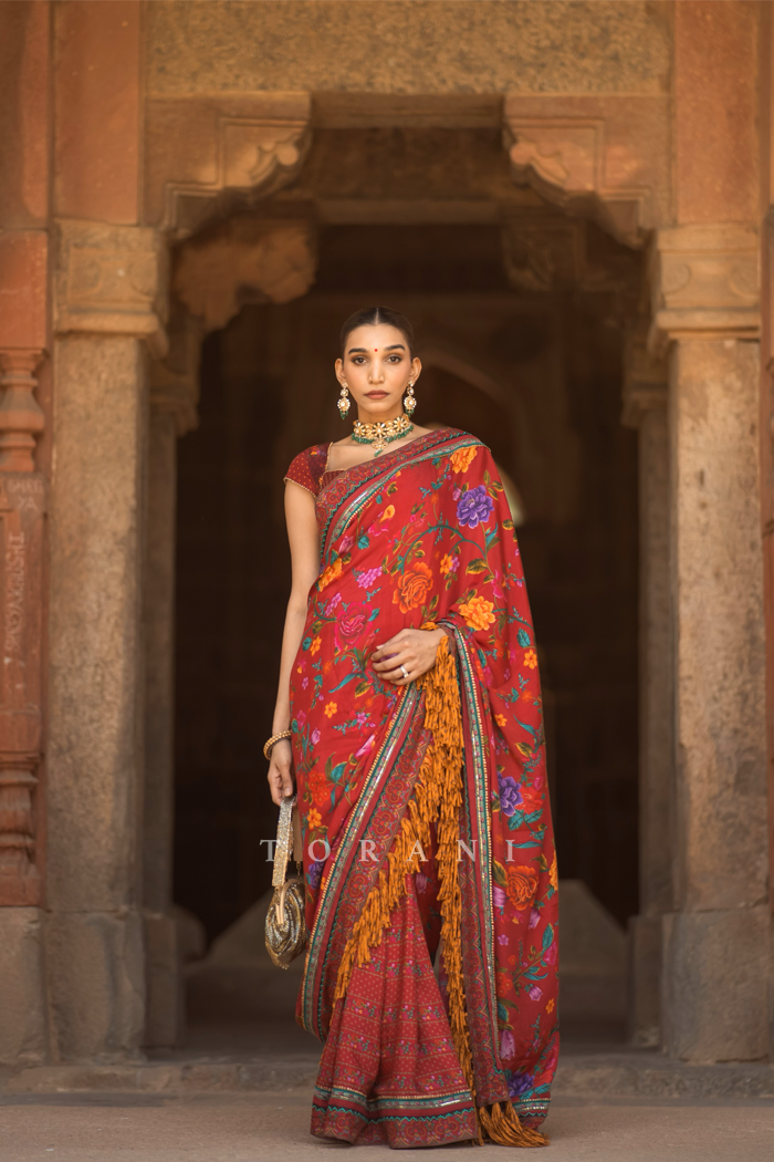 Juhi Godambe in our Dil Surkh Gazal Javeri Saree Set