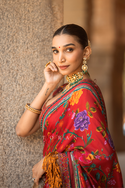 Juhi Godambe in our Dil Surkh Gazal Javeri Saree Set