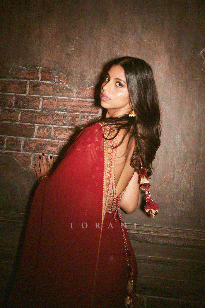 Suhana Khan In our Shamse Lasika Manmayi Saree Set