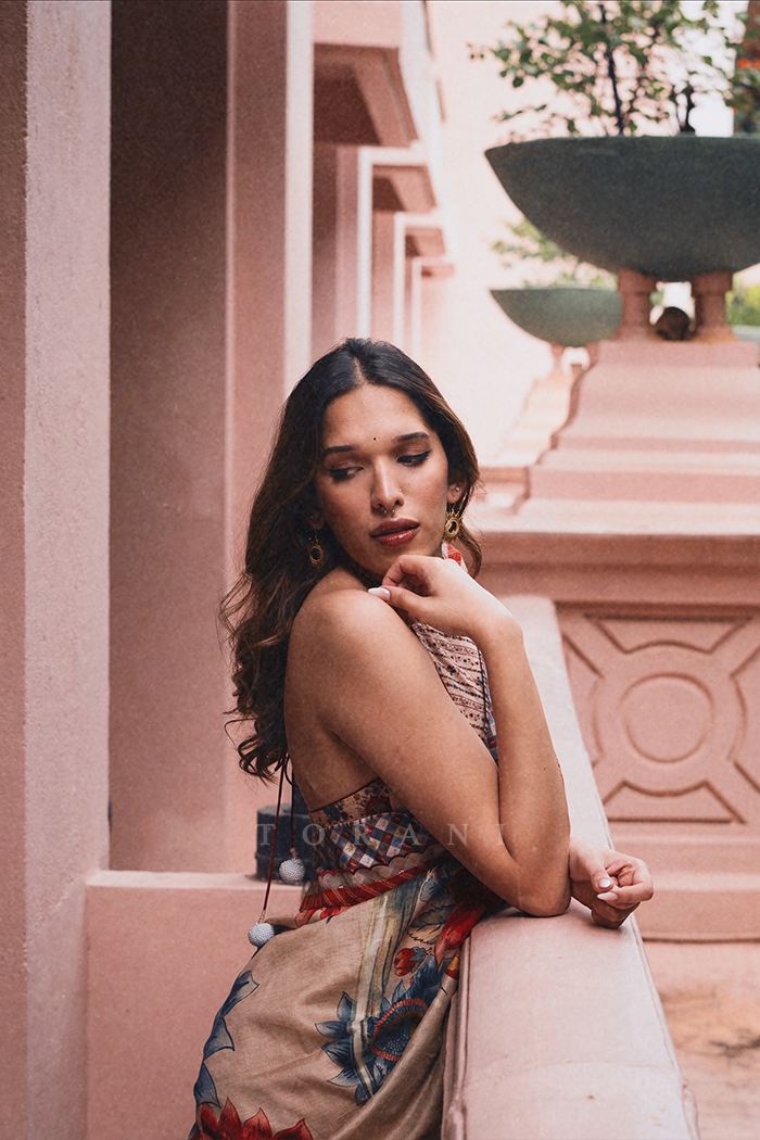 Trinetra Haldar Gummaraju in our Badami Falak Tarini Saree Set