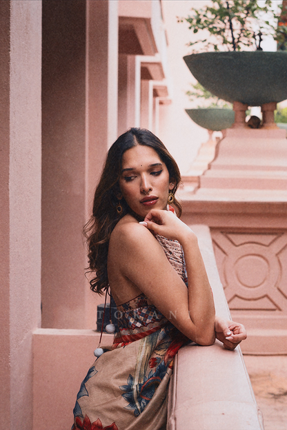 Trinetra Haldar Gummaraju in our Badami Falak Tarini Saree Set