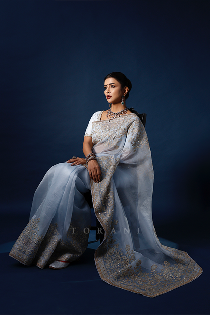 Lakshmi Manchu In Our Gul-Nilofer Yashoda Yuvani Saree Set