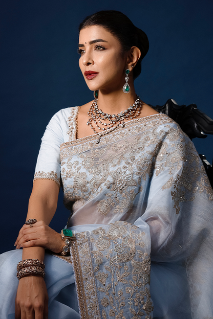 Lakshmi Manchu In Our Gul-Nilofer Yashoda Yuvani Saree Set