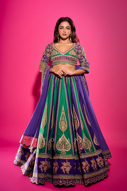 Wamiqa Gabbi in our Baghan Morni Lehenga Set