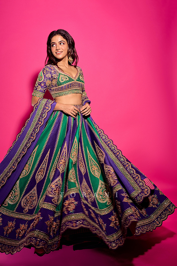 Wamiqa Gabbi in our Baghan Morni Lehenga Set