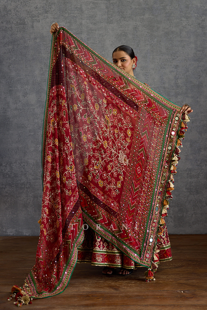 Surkhi Unsara Lehenga Set