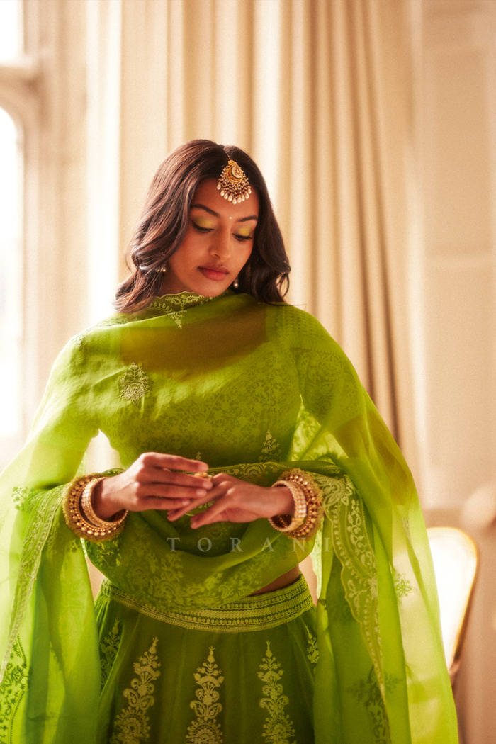 Khush Magazine Featuring Our Angoori Meher Passa Lehenga Set