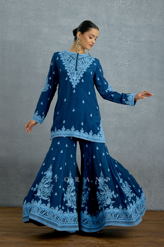 Shayamala Nilaaya Sharara Set