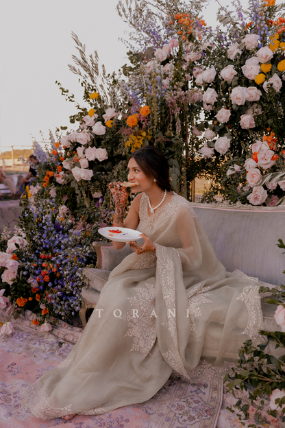 Nidhi in our Jaituni Yuvani Advaita Saree Set