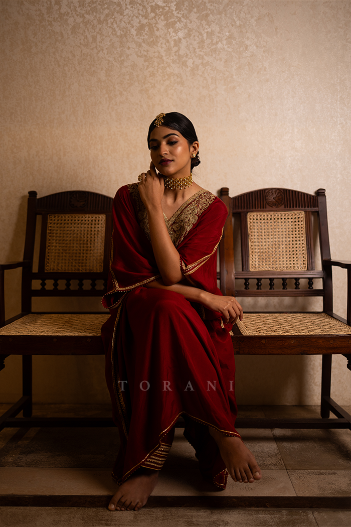 Grace Zachariah in our Sindoori Ashni Kaftan Set