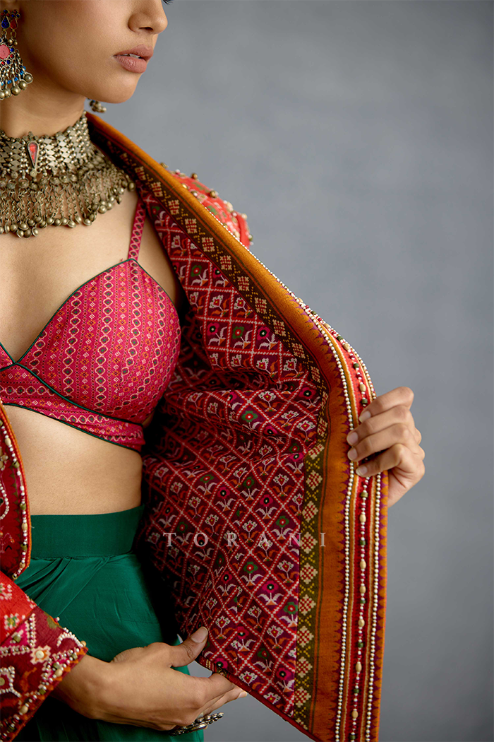 Harit Rasa Patola Jacket Set